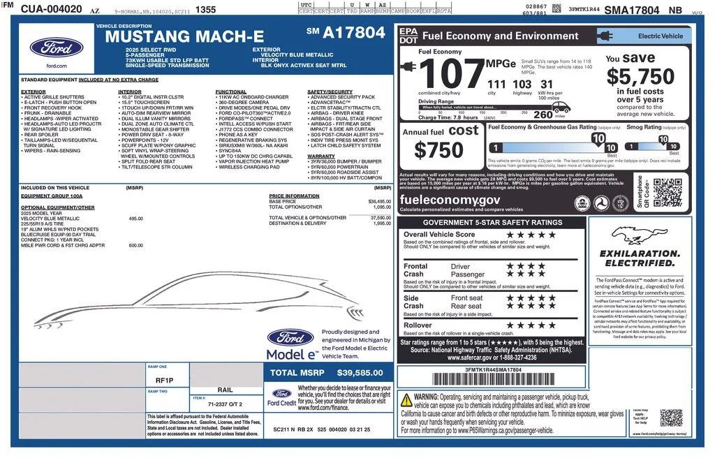 ford mustang mach-e 2025 3FMTK1R44SMA17804 image ford mustang mach-e 2025 3FMTK1R44SMA17804 image